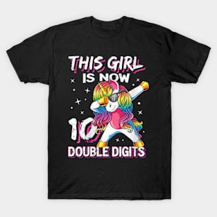 Womens This Girl Is Now 10 Double Digits 10th birthday T-Shirt